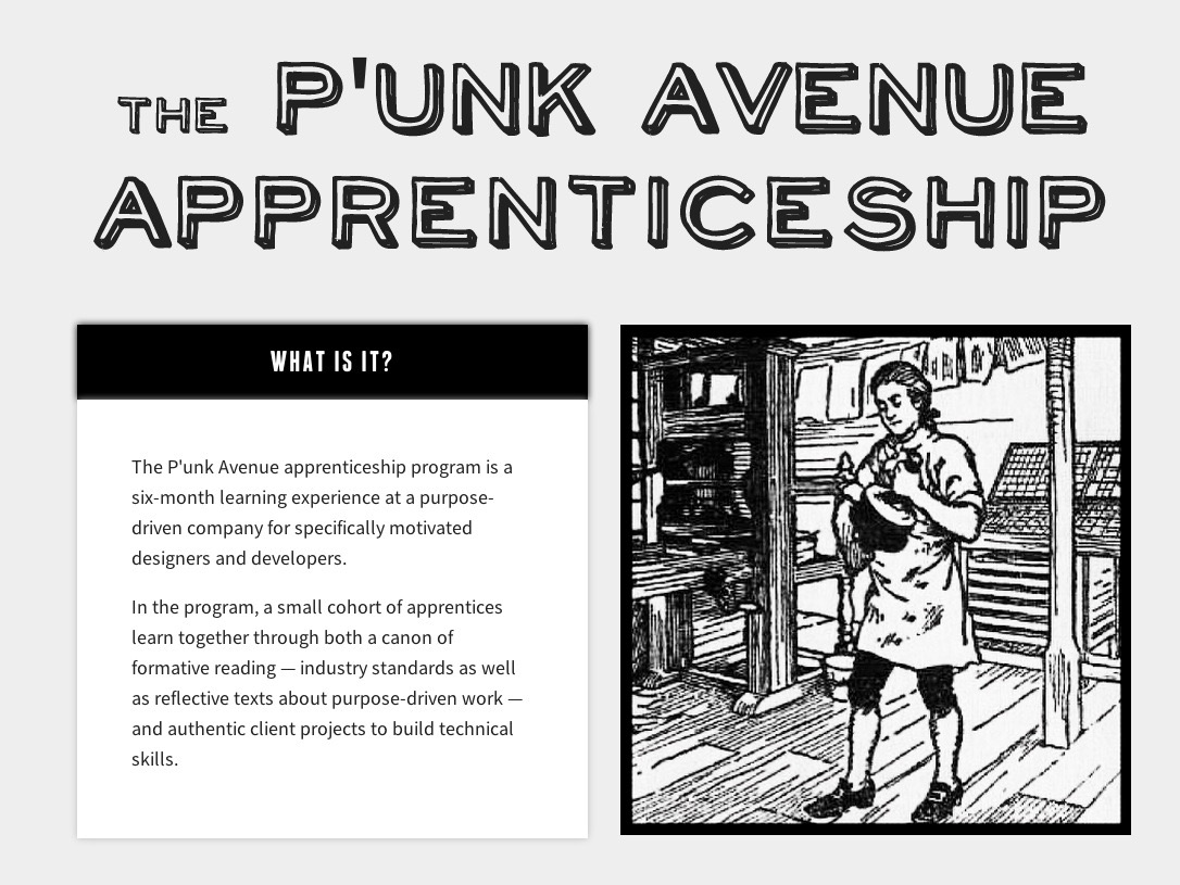Apprentice Page Screenshot