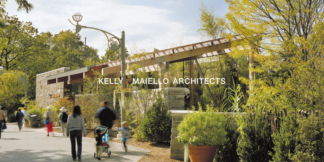 Kelly Maiello Architects case study: Image of stone and metal building in a forested setting
